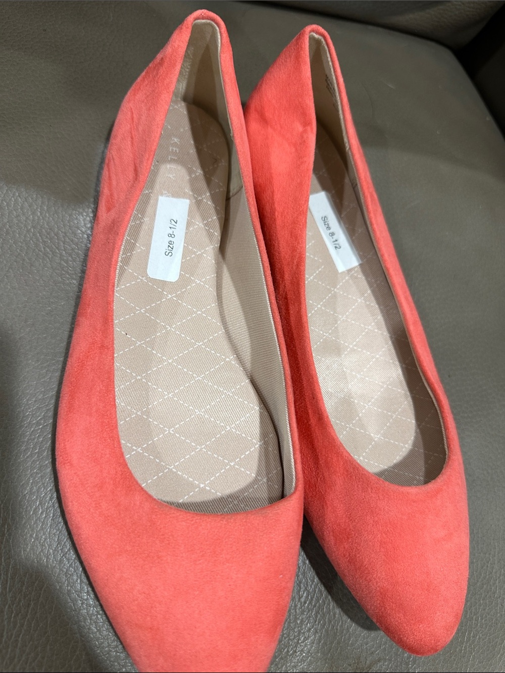 Kelly & Katie Coral Suede Pointed Toe Flats
